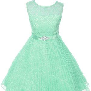 Little Girls Kids Toddler Floral Lace Pageant Party Easter Flowers Girls Dresses